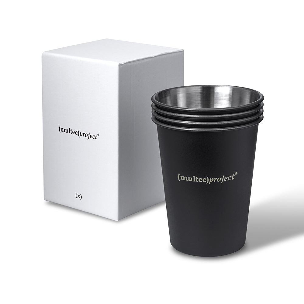 不鏽鋼堆疊杯組 - 霧面黑 | Stainless Steel Stacking Cups Set - Matte Black