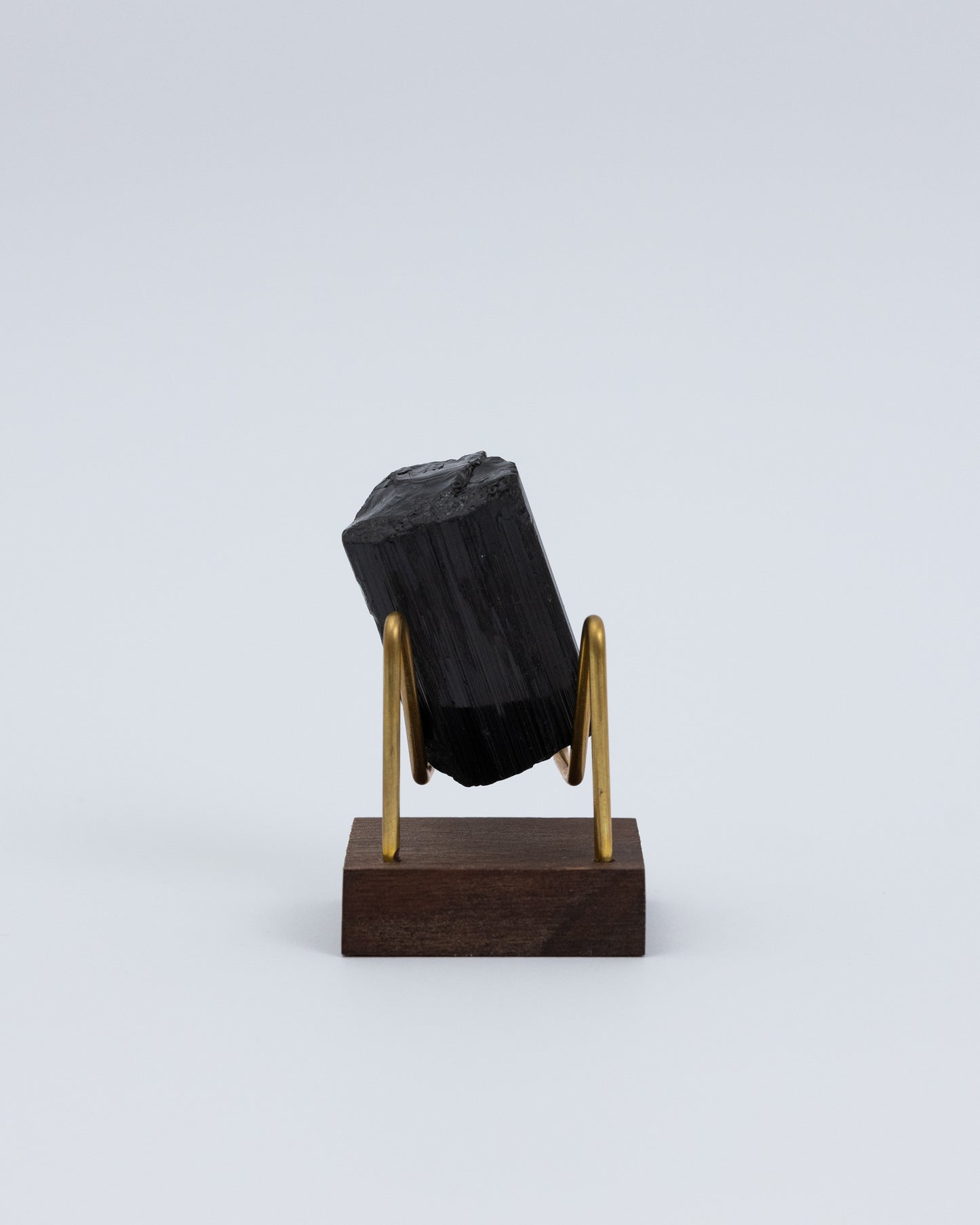 Wooden Base Series: Black Tourmaline Raw Stone 黑碧璽原礦