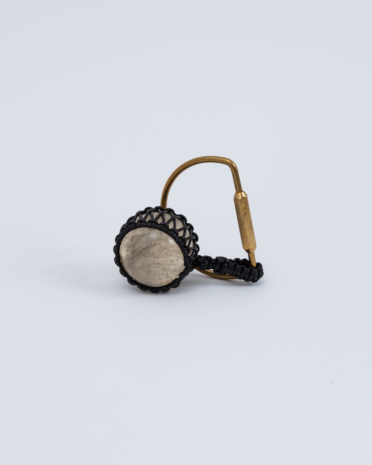 編織黃水晶球 黃銅鑰匙圈 | Trinket 2 Series: Braided Yellow Crystal Sphere Brass Keychain