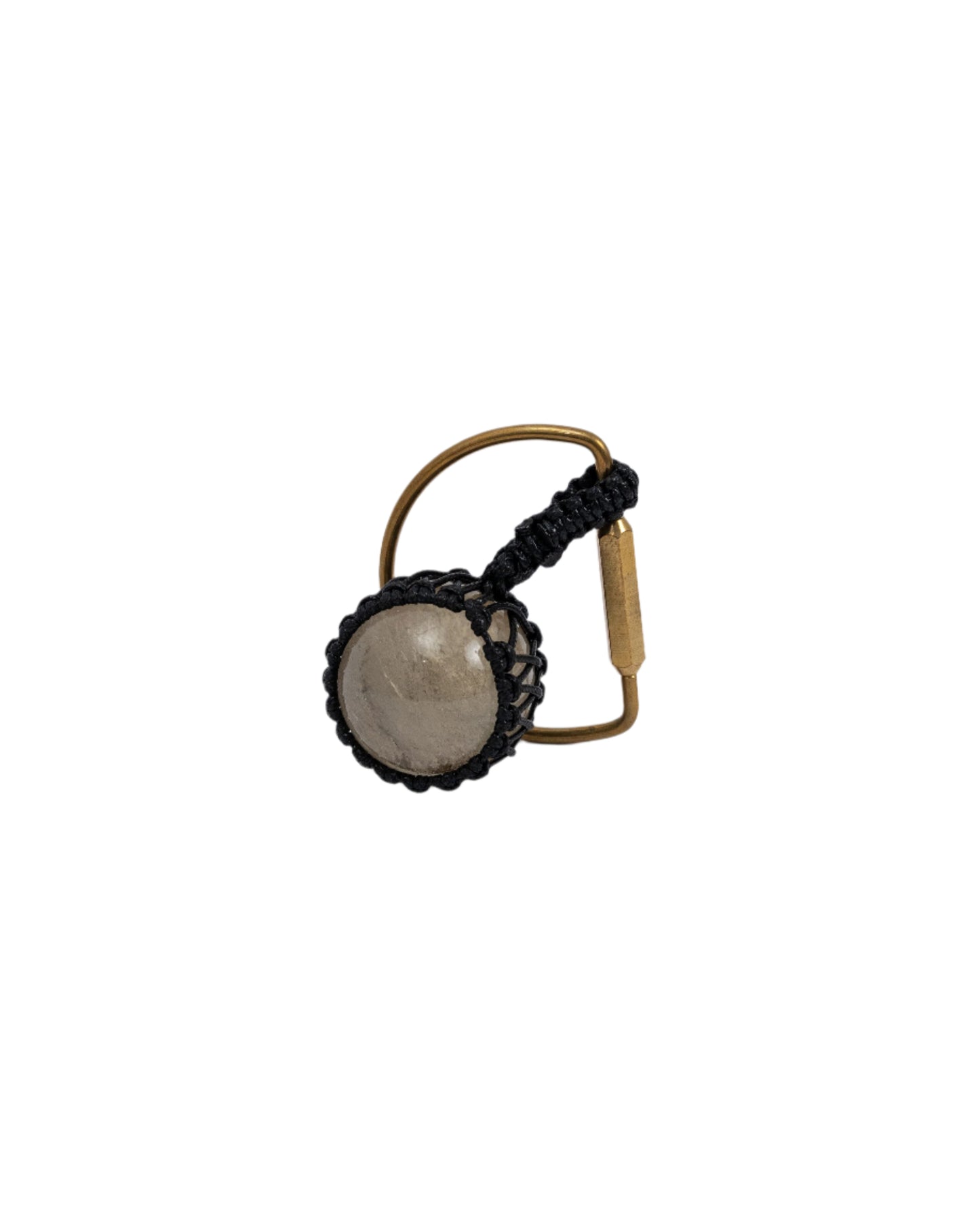 編織黃水晶球 黃銅鑰匙圈 | Trinket 2 Series: Braided Yellow Crystal Sphere Brass Keychain