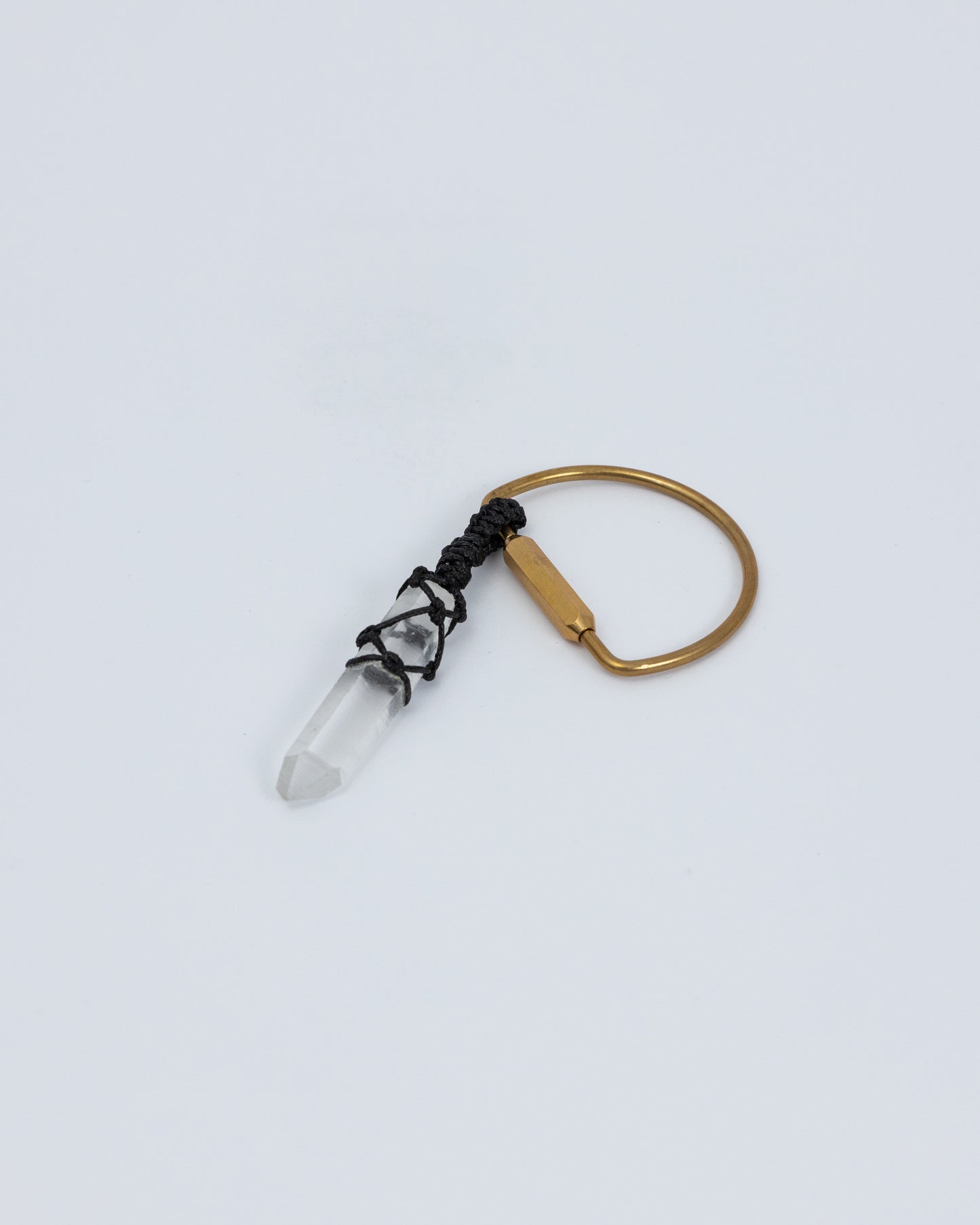 編織白水晶 黃銅鑰匙圈 | Trinket 2 Series: Braided Clear Quartz Brass Keychain