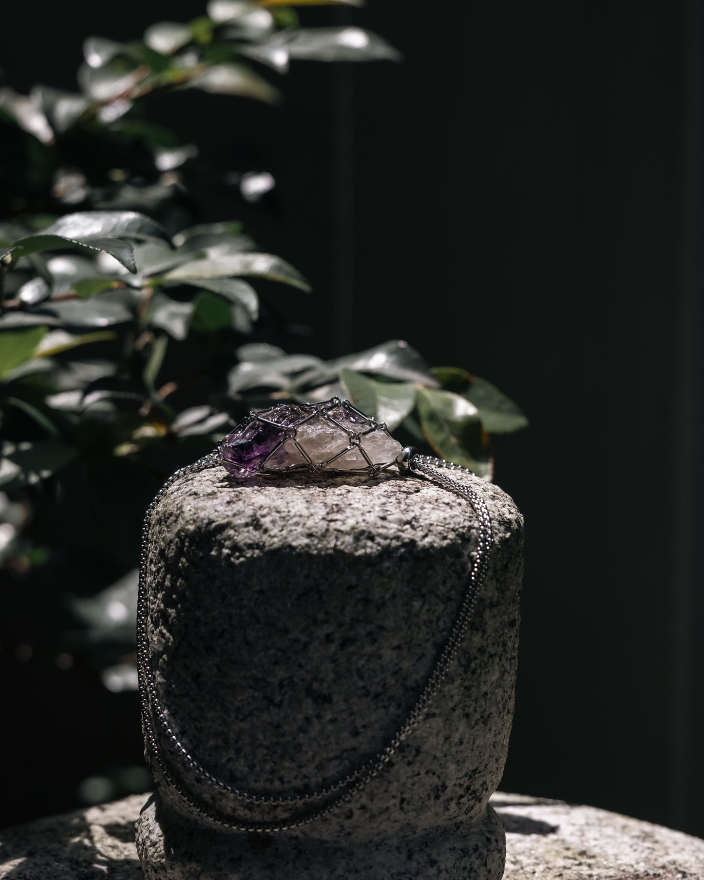 訂製礦物袋 不鏽鋼鍊-銀色 | Silver Mineral Bag with Stainless Steel Chain