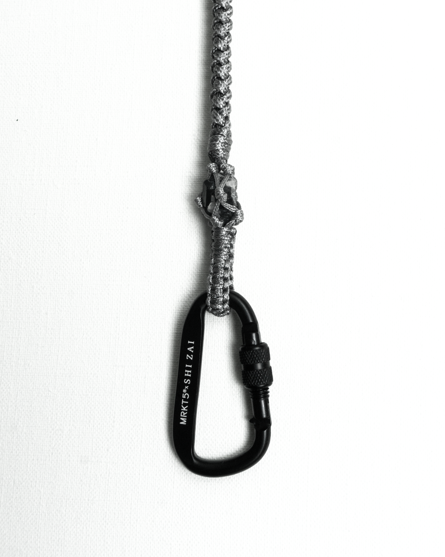 MRKT5 x SHI ZAI: Woven Black Tourmaline Phone Chain 編織黑碧璽手機鍊 (Silver 銀色)