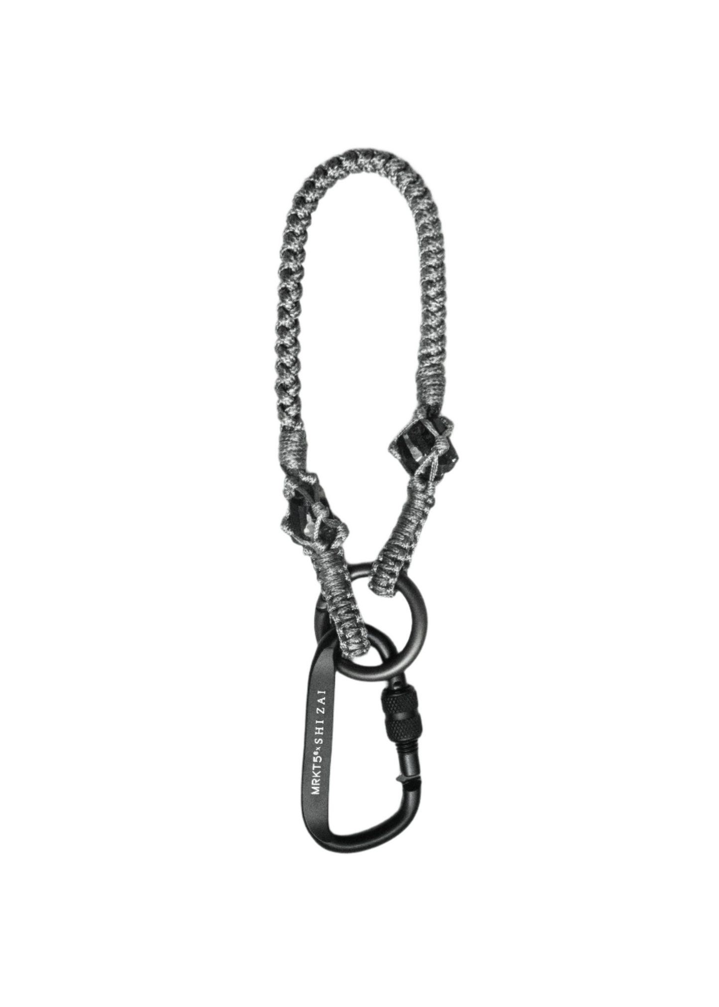 MRKT5 x SHI ZAI: Woven Black Tourmaline Phone Chain 編織黑碧璽手機鍊 (Silver 銀色)