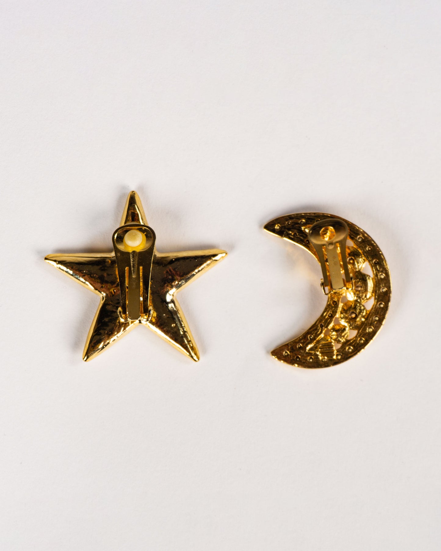 月亮&星星復古風耳環-耳夾式 | VINTAGE MOON & STAR STATEMENT EARRINGS
