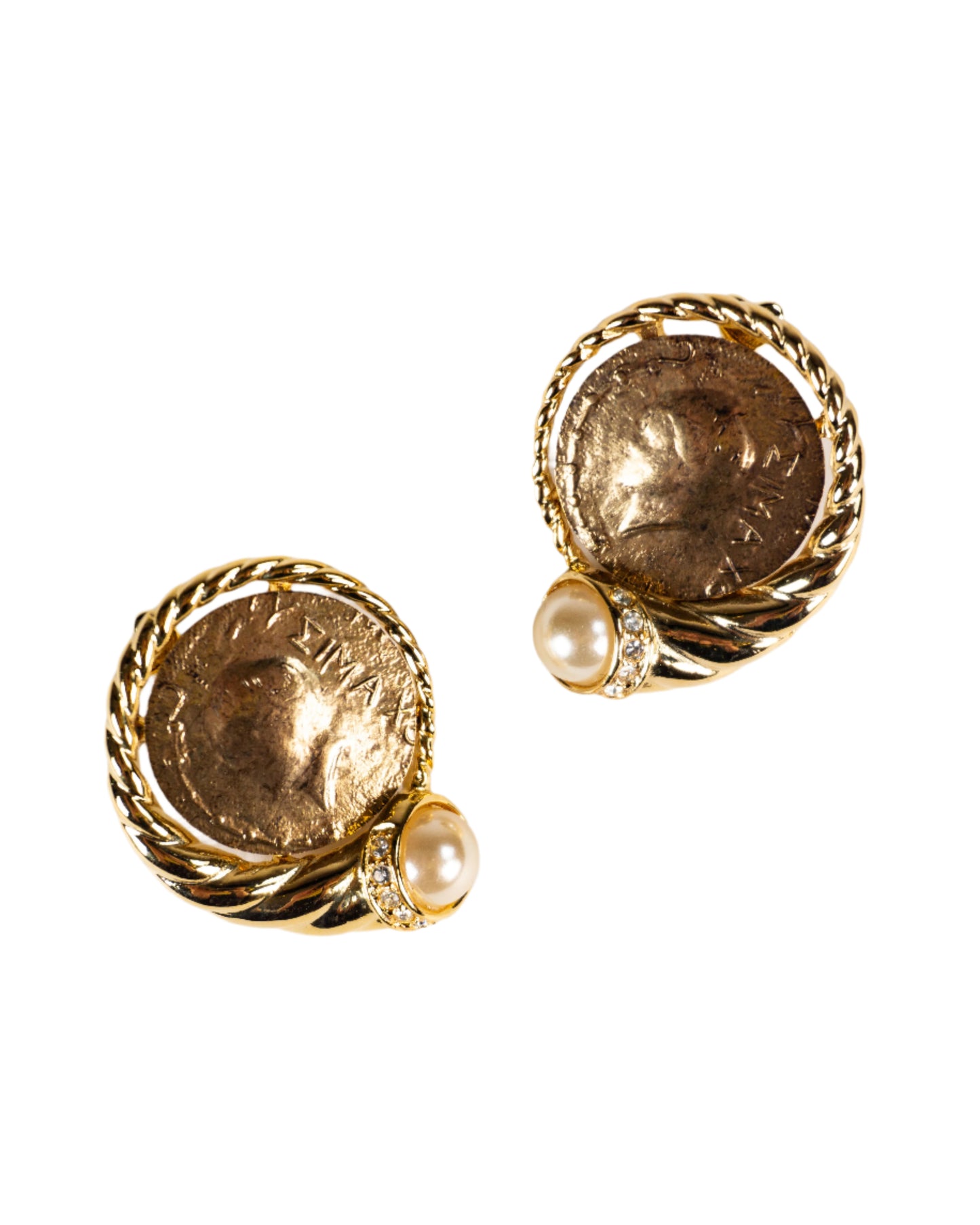 復古式 GEMME NUMARI 耳環-耳夾式 | VINTAGE GEMME NUMARI BUTTON EARRINGS