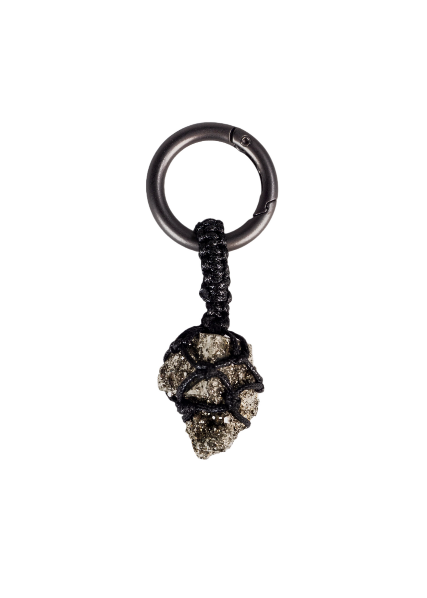 編織黃鐵礦 槍黑色鑰匙圈 | Trinket Series: Braided Pyrite Gunmetal Keychain