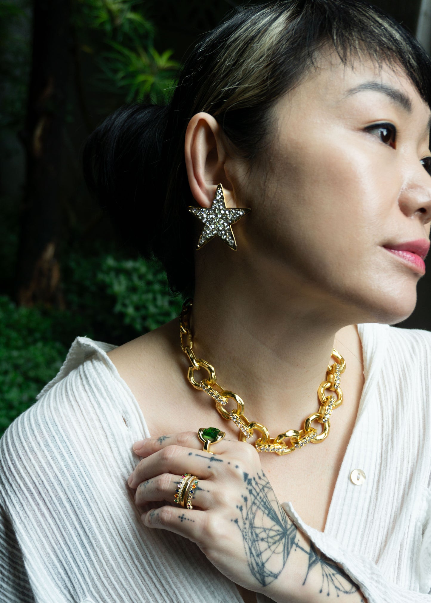 月亮&星星復古風耳環-耳夾式 | VINTAGE MOON & STAR STATEMENT EARRINGS