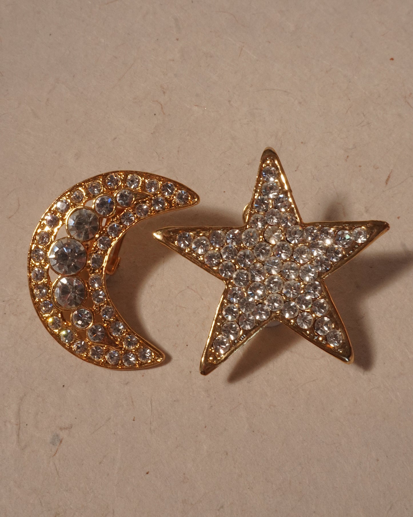月亮&星星復古風耳環-耳夾式 | VINTAGE MOON & STAR STATEMENT EARRINGS