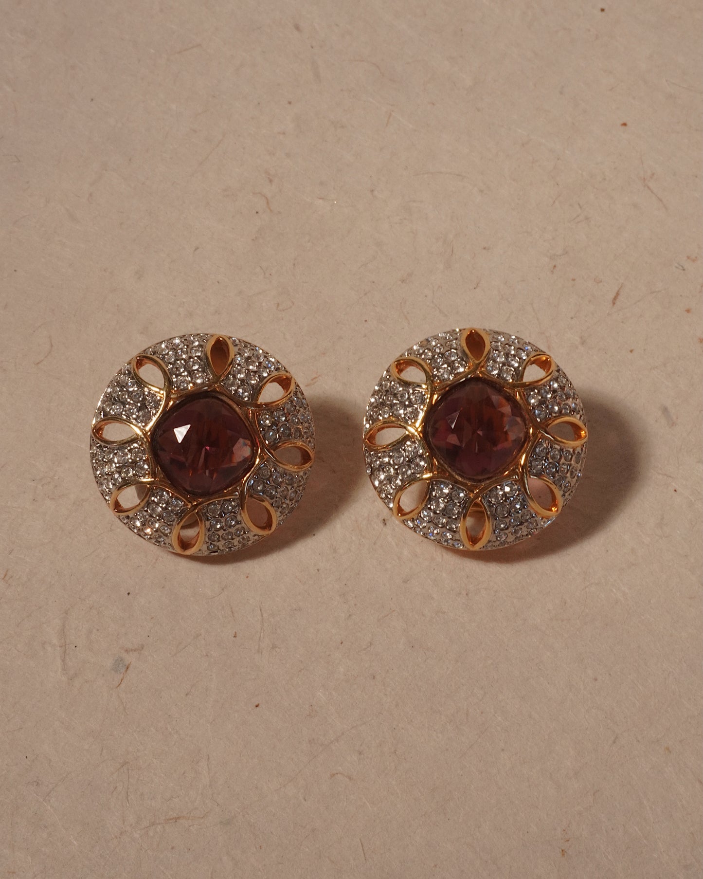 復古Swarovski 按扣夾式耳環-耳夾式 | VINTAGE SWAROVSKI BUTTON CLIP ONS