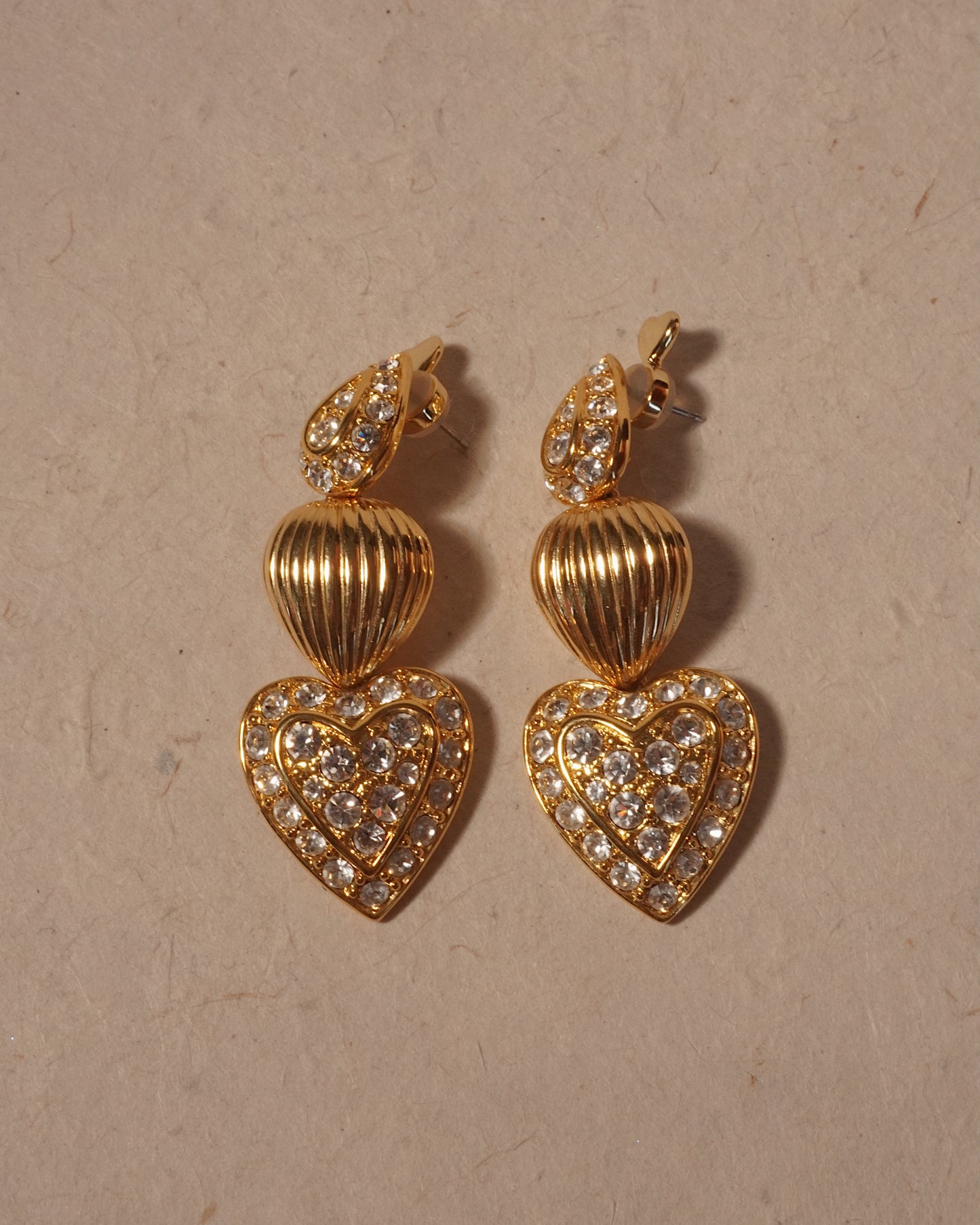 復古 NOLAN MILLER 可拆式愛心垂墜耳環-耳針式 | VINTAGE NOLAN MILLER CONVERTIBLE HEART DROP EARRINGS