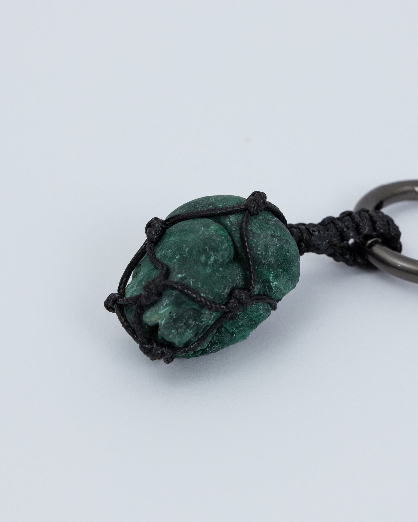 編織孔雀石 槍黑色鑰匙圈 | Trinket Series: Braided Malachite Gunmetal Keychain