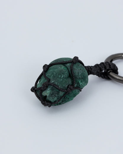 編織孔雀石 槍黑色鑰匙圈 | Trinket Series: Braided Malachite Gunmetal Keychain