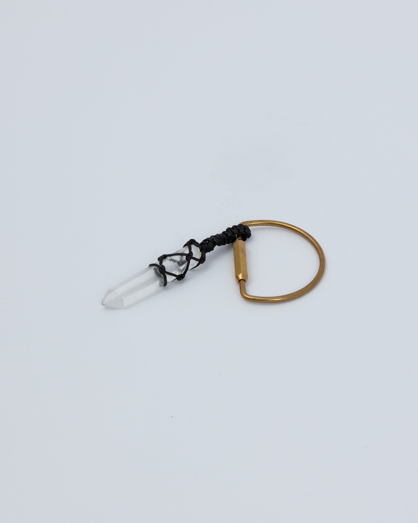 編織白水晶 黃銅鑰匙圈 | Trinket 2 Series: Braided Clear Quartz Brass Keychain