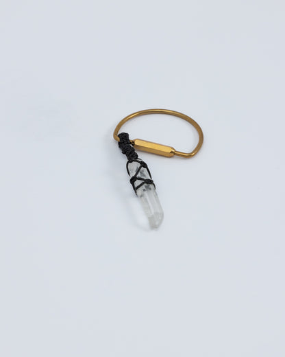 編織白水晶 黃銅鑰匙圈 | Trinket 2 Series: Braided Clear Quartz Brass Keychain
