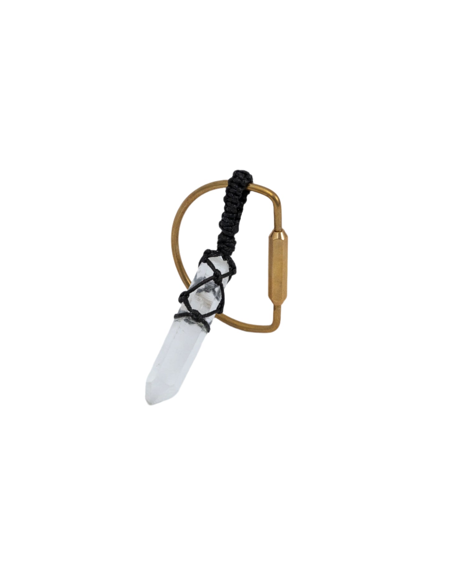編織白水晶 黃銅鑰匙圈 | Trinket 2 Series: Braided Clear Quartz Brass Keychain