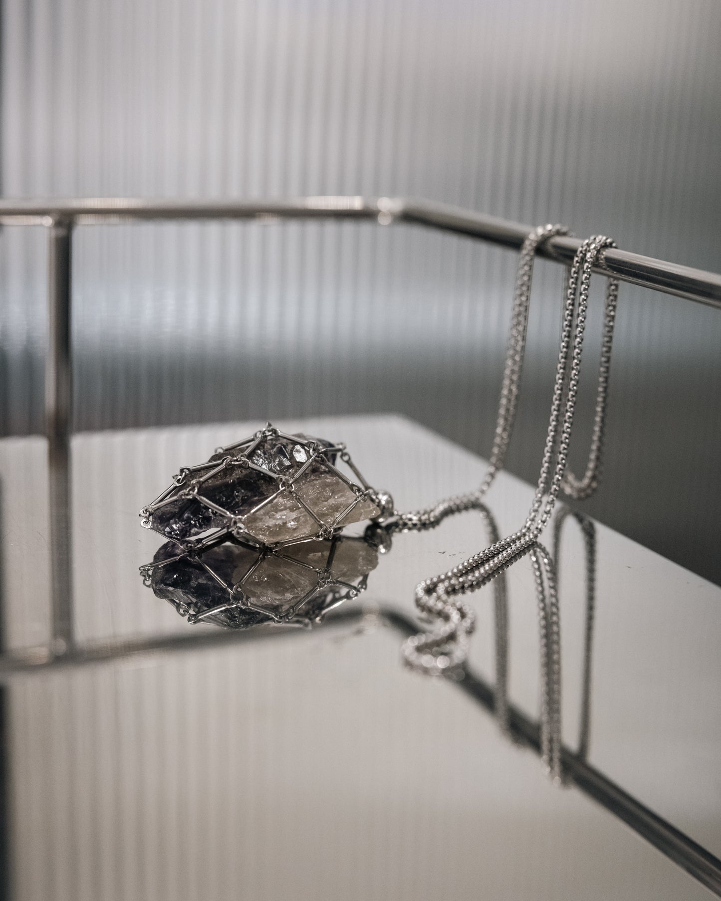 訂製礦物袋 不鏽鋼鍊-金色 | Gold Mineral Bag with Stainless Steel Chain