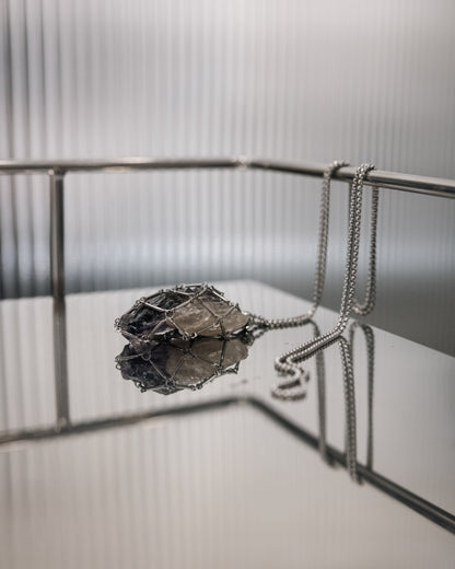 訂製礦物袋 不鏽鋼鍊-銀色 | Silver Mineral Bag with Stainless Steel Chain