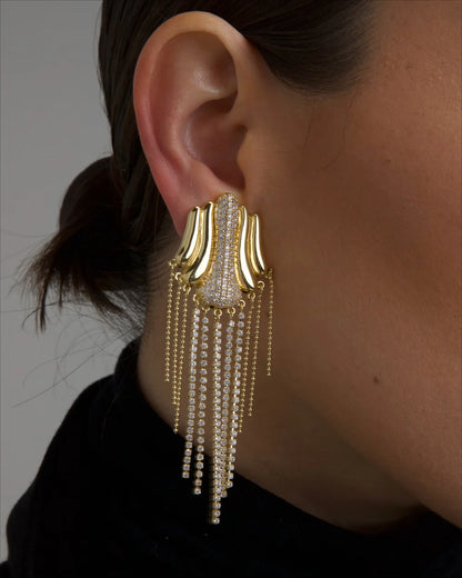 DELORIS 流蘇耳環-耳夾式 | DELORIS TASSEL EARRINGS