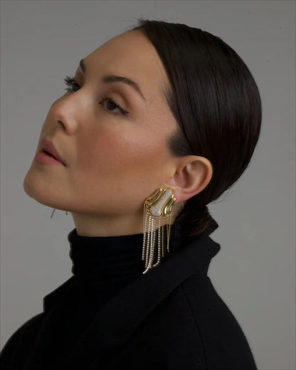 DELORIS 流蘇耳環-耳夾式 | DELORIS TASSEL EARRINGS