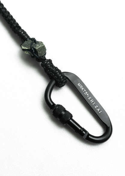 MRKT5 x SHI ZAI: Woven Pyrite Phone Chain 編織黃鐵礦手機鍊 (Black 黑色)