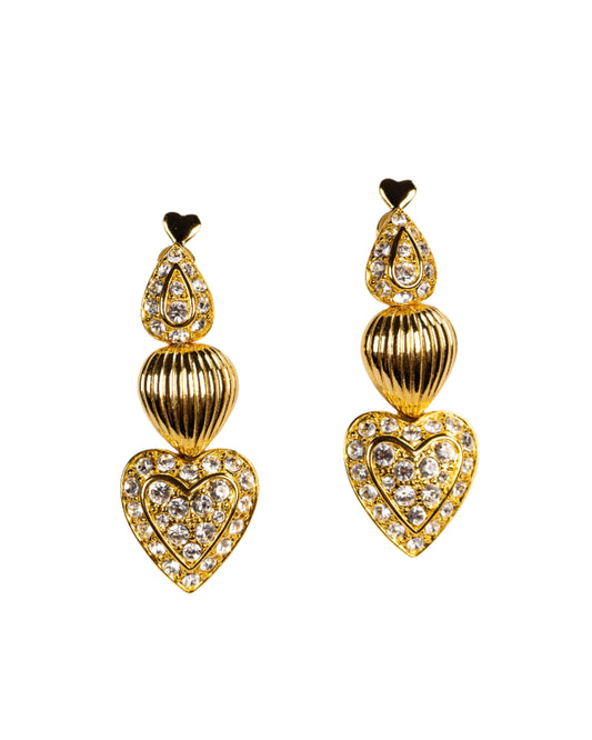 復古 NOLAN MILLER 可拆式愛心垂墜耳環-耳針式 | VINTAGE NOLAN MILLER CONVERTIBLE HEART DROP EARRINGS