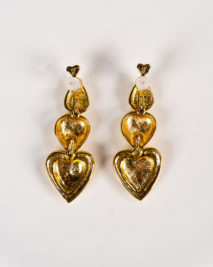 復古 NOLAN MILLER 可拆式愛心垂墜耳環-耳針式 | VINTAGE NOLAN MILLER CONVERTIBLE HEART DROP EARRINGS