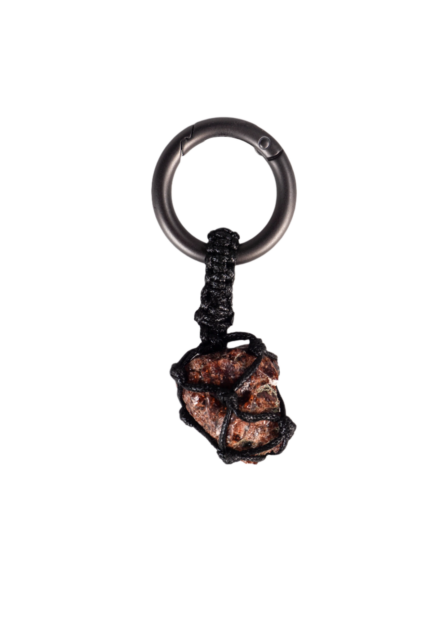 編織紅石榴石 槍黑色鑰匙圈 | Trinket Series: Braided Garnet Gunmetal Keychain