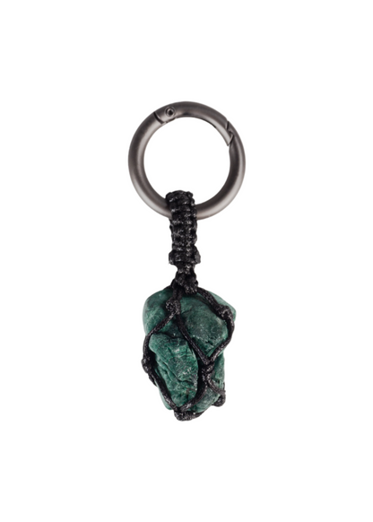 編織孔雀石 槍黑色鑰匙圈 | Trinket Series: Braided Malachite Gunmetal Keychain