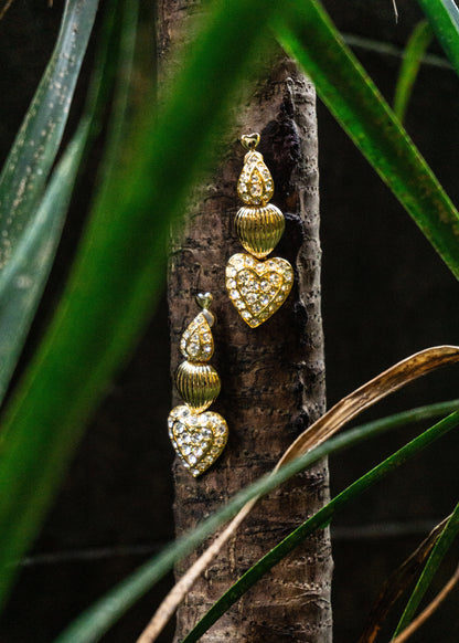 復古 NOLAN MILLER 可拆式愛心垂墜耳環-耳針式 | VINTAGE NOLAN MILLER CONVERTIBLE HEART DROP EARRINGS