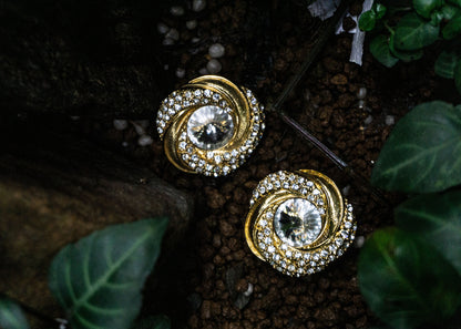 復古 RIVOLI 水晶&萊茵石耳環-耳夾式 | VINTAGE RIVOLI CRYSTAL & RHINESTONE CLIP ONS