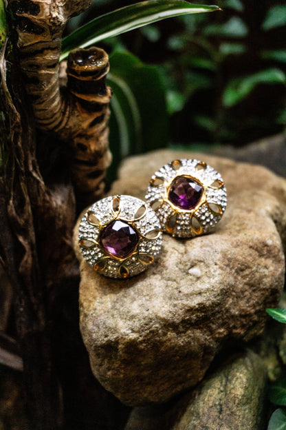 復古Swarovski 按扣夾式耳環-耳夾式 | VINTAGE SWAROVSKI BUTTON CLIP ONS