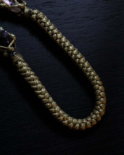 編織紫水晶手機鍊-Military Green 軍綠色 | SHIZAI × MRKT5 Phone Lanyard: Amethyst