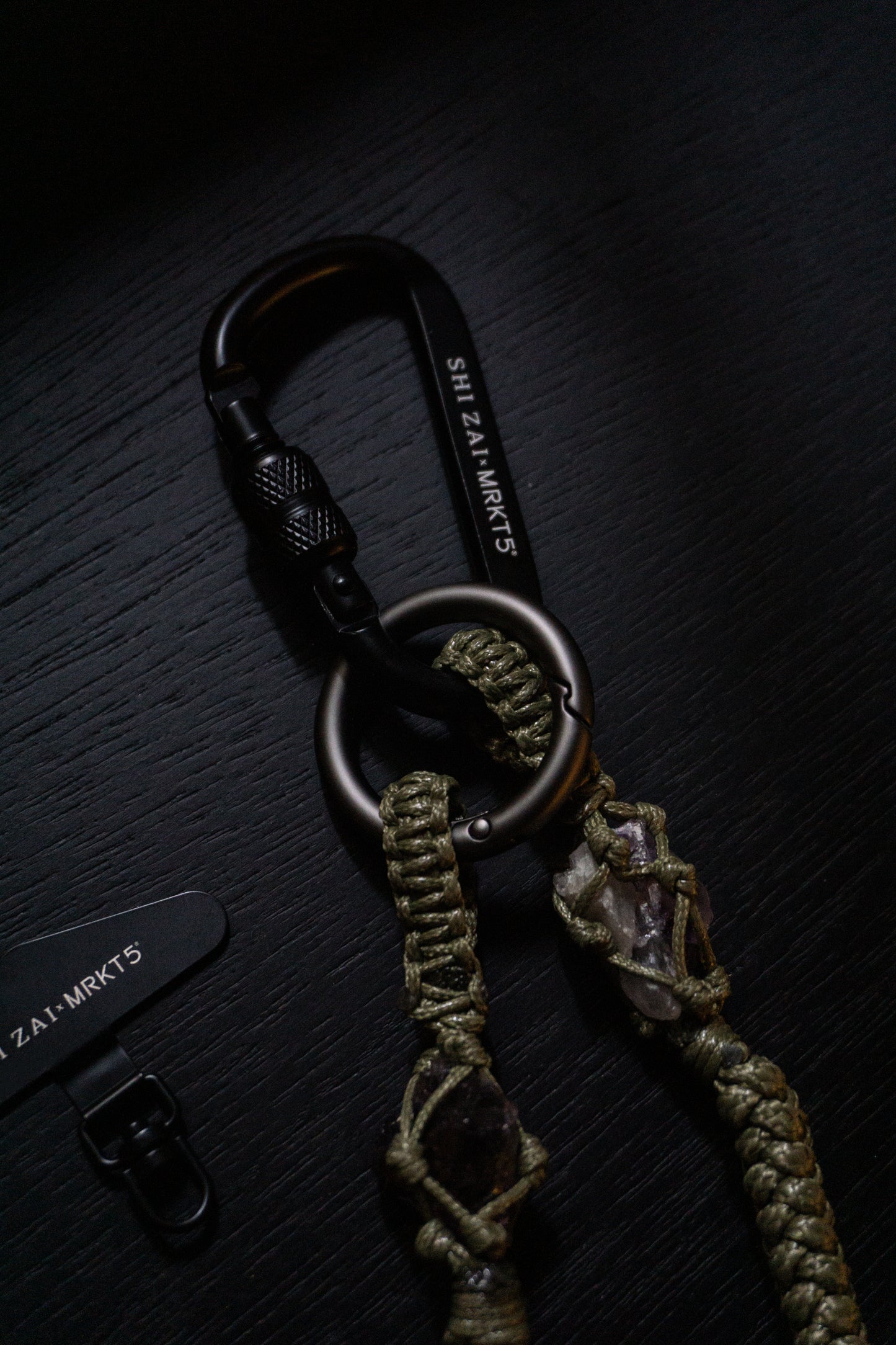 編織紫水晶手機鍊-Military Green 軍綠色 | SHIZAI × MRKT5 Phone Lanyard: Amethyst