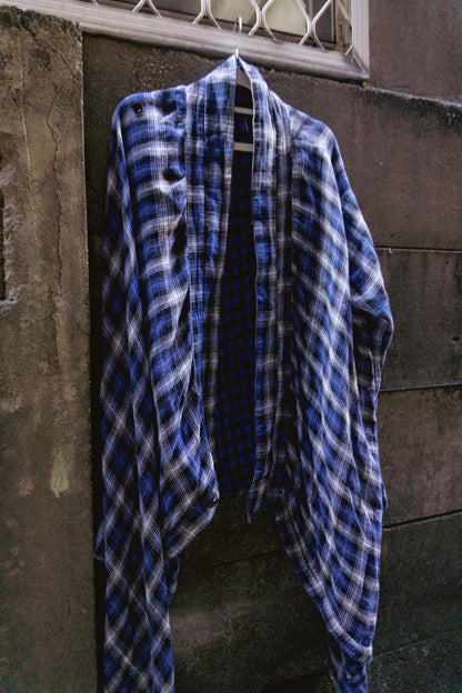 Hi-Five: Cosmo & Nathalia Blue Plaid Button/ Kimono