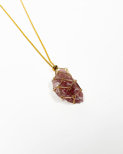Brazilian Strawberry Quartz Necklace