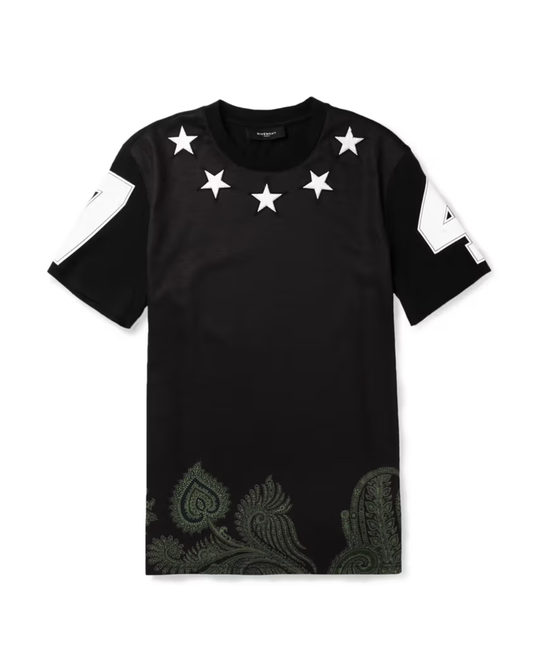Hi-Five: Givenchy Star-Embellished Paisley Print T-Shirt