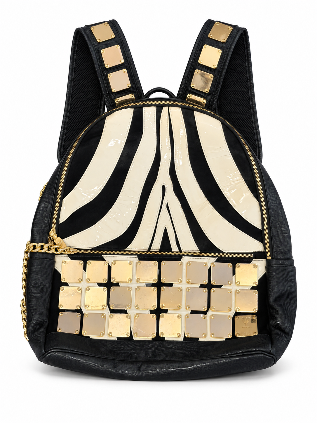 Hi-Five: MCM Visetos Striped Studded Stark Backpack